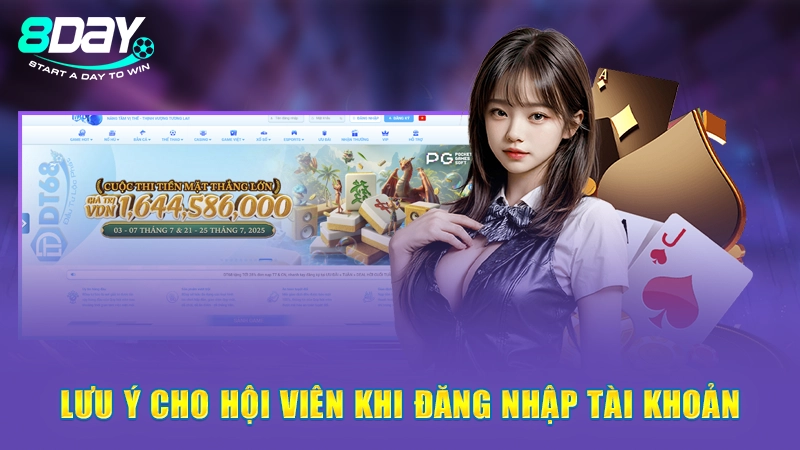 Hướng Dẫn Đăng Nhập 8Day Nhanh Chóng Chỉ Vài Thao Tác 3 Lưu ý cho hội viên khi đăng nhập tài khoản