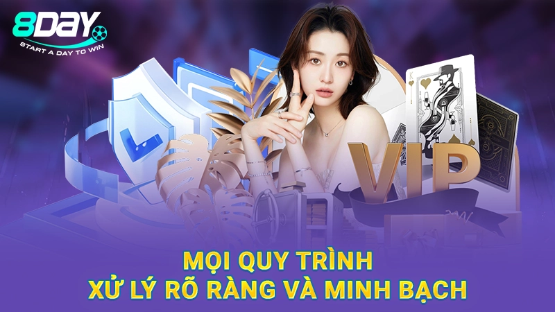 Chính Sách Bảo Mật 8Day - Cam Kết An Toàn Thông Tin Hội Viên 2 Mọi quy trình xử lý rõ ràng và minh bạch
